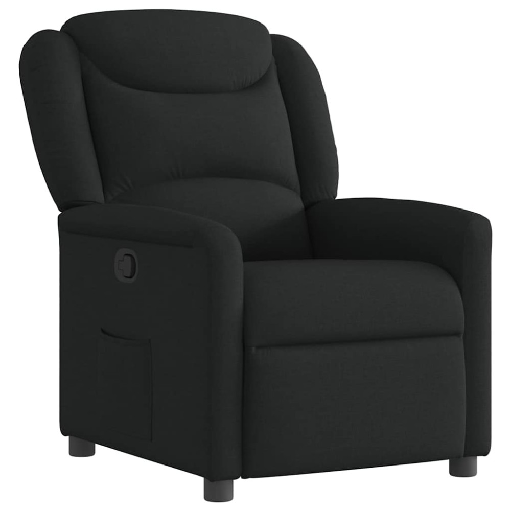 vidaXL Fotoliu rabatabil, negru, material textil