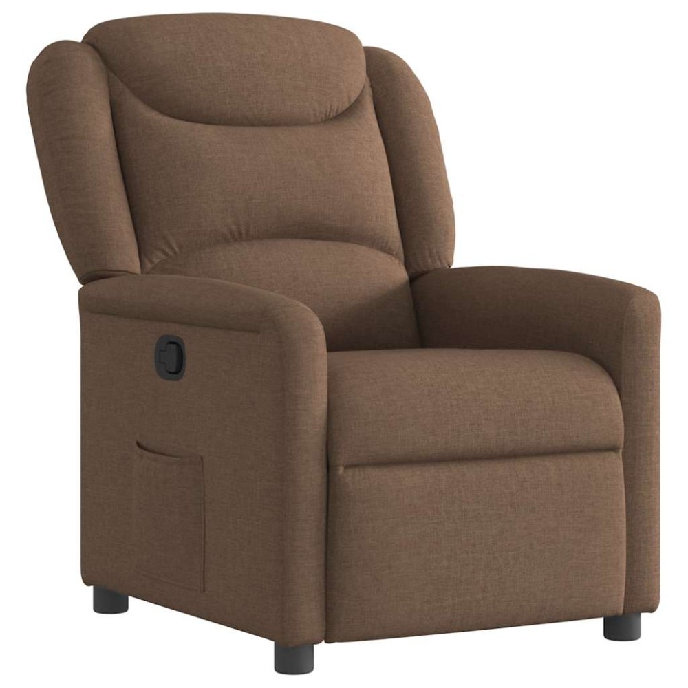 vidaXL Fotoliu rabatabil, maro, material textil