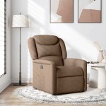 vidaXL Fotoliu rabatabil, maro, material textil