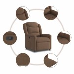 vidaXL Fotoliu rabatabil, maro, material textil