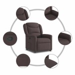 vidaXL Fotoliu rabatabil, maro închis, material textil