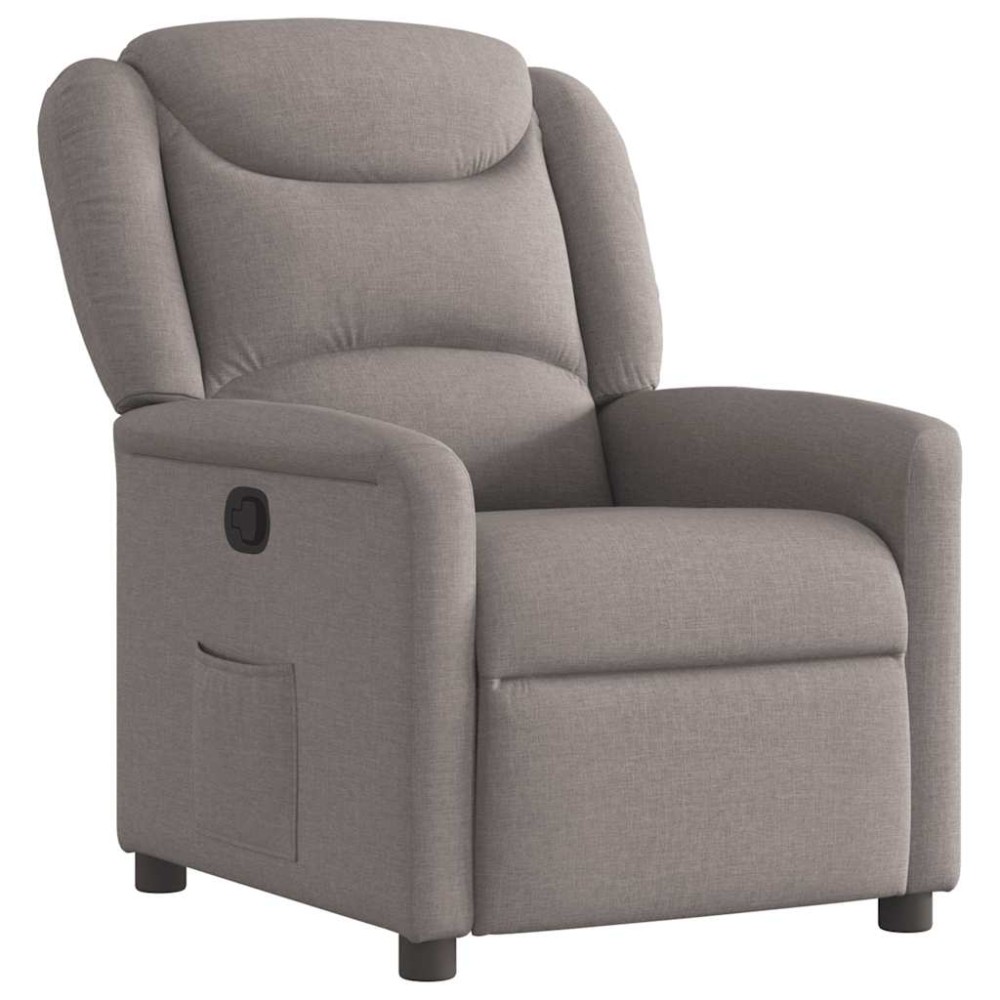 vidaXL Fotoliu rabatabil, gri taupe, material textil