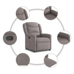 vidaXL Fotoliu rabatabil, gri taupe, material textil