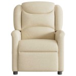vidaXL Fotoliu rabatabil, crem, material textil