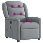 vidaXL Fotoliu de masaj rabatabil, gri deschis, textil vidaXL Fotoliu de masaj rabatabil, gri deschis, textil