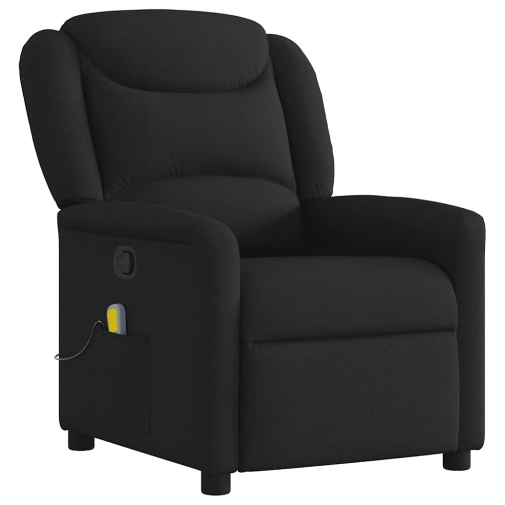 vidaXL Fotoliu de masaj rabatabil, negru, material textil