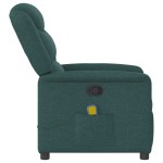 vidaXL Fotoliu de masaj rabatabil, verde închis, material textil vidaXL Fotoliu de masaj rabatabil, verde închis, material textil