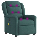 vidaXL Fotoliu de masaj rabatabil, verde închis, material textil vidaXL Fotoliu de masaj rabatabil, verde închis, material textil