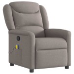 vidaXL Fotoliu de masaj rabatabil, gri taupe, material textil