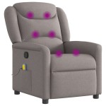 vidaXL Fotoliu de masaj rabatabil, gri taupe, material textil