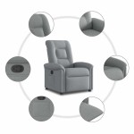 vidaXL Fotoliu rabatabil, gri deschis, material textil