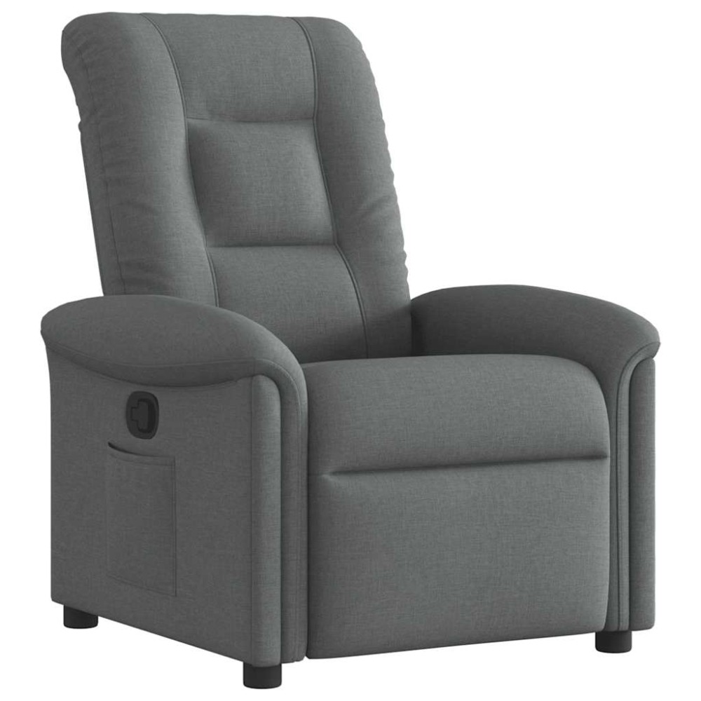 vidaXL Fotoliu rabatabil, gri închis, material textil