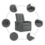 vidaXL Fotoliu rabatabil, gri închis, material textil