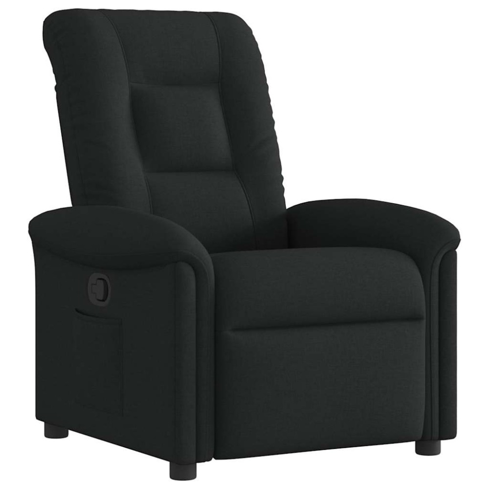 vidaXL Fotoliu rabatabil, negru, material textil