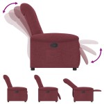 vidaXL Fotoliu rabatabil, roșu vin, material textil vidaXL Fotoliu rabatabil, roșu vin, material textil