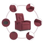 vidaXL Fotoliu rabatabil, roșu vin, material textil vidaXL Fotoliu rabatabil, roșu vin, material textil