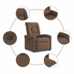 vidaXL Fotoliu rabatabil, maro, material textil