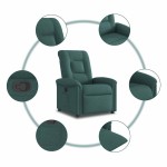 vidaXL Fotoliu rabatabil, verde închis, material textil vidaXL Fotoliu rabatabil, verde închis, material textil