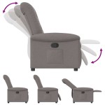 vidaXL Fotoliu rabatabil, gri taupe, material textil