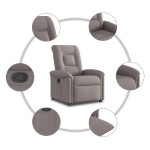 vidaXL Fotoliu rabatabil, gri taupe, material textil