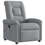 vidaXL Fotoliu de masaj rabatabil, gri deschis, textil