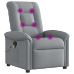 vidaXL Fotoliu de masaj rabatabil, gri deschis, textil