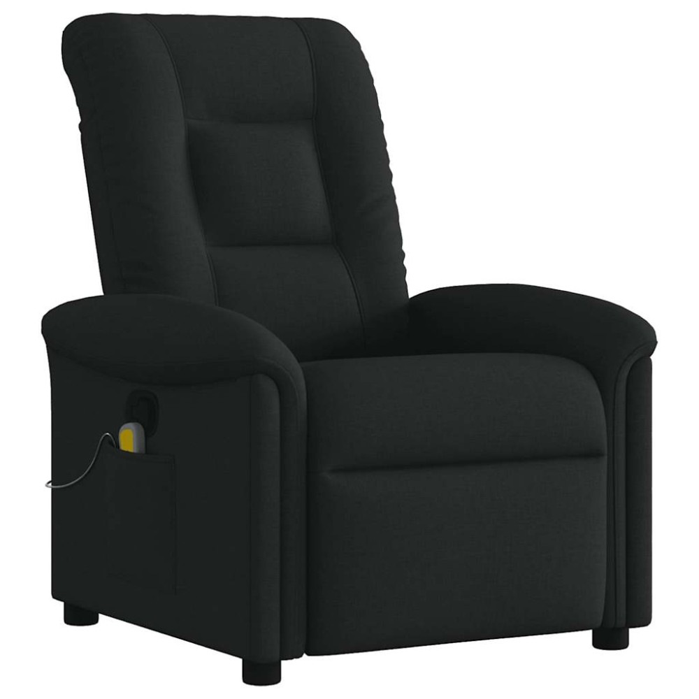 vidaXL Fotoliu de masaj rabatabil, negru, material textil