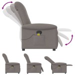 vidaXL Fotoliu de masaj rabatabil, gri taupe, material textil