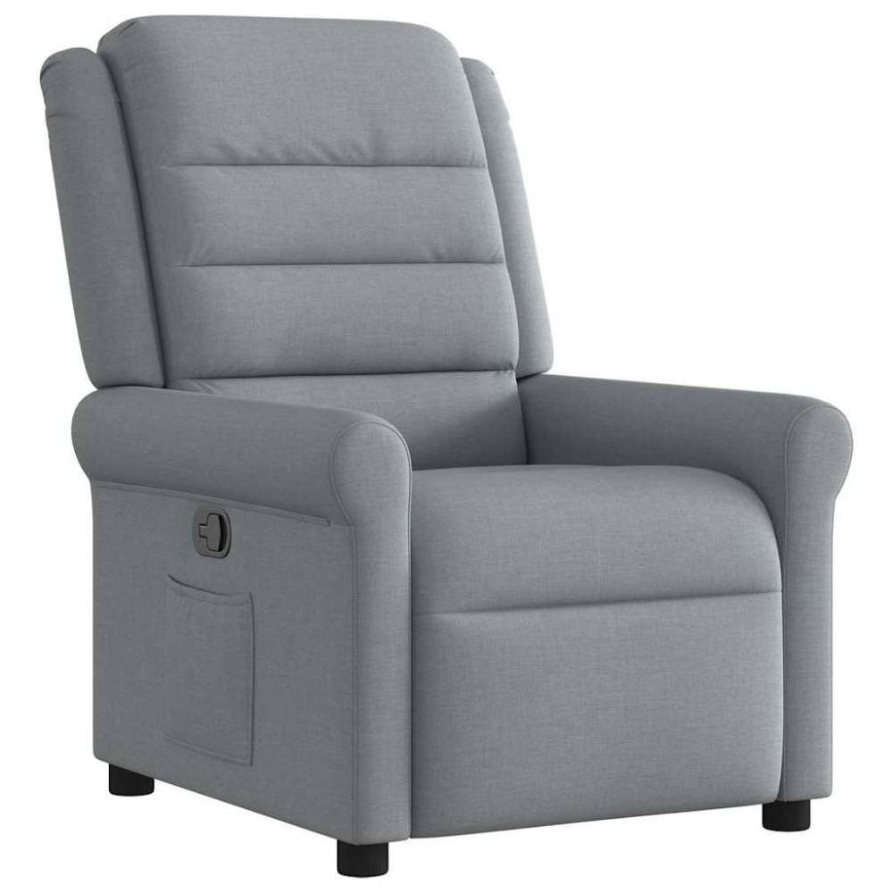 vidaXL Fotoliu rabatabil, gri deschis, material textil