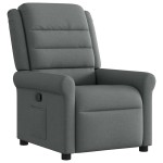vidaXL Fotoliu rabatabil, gri închis, material textil