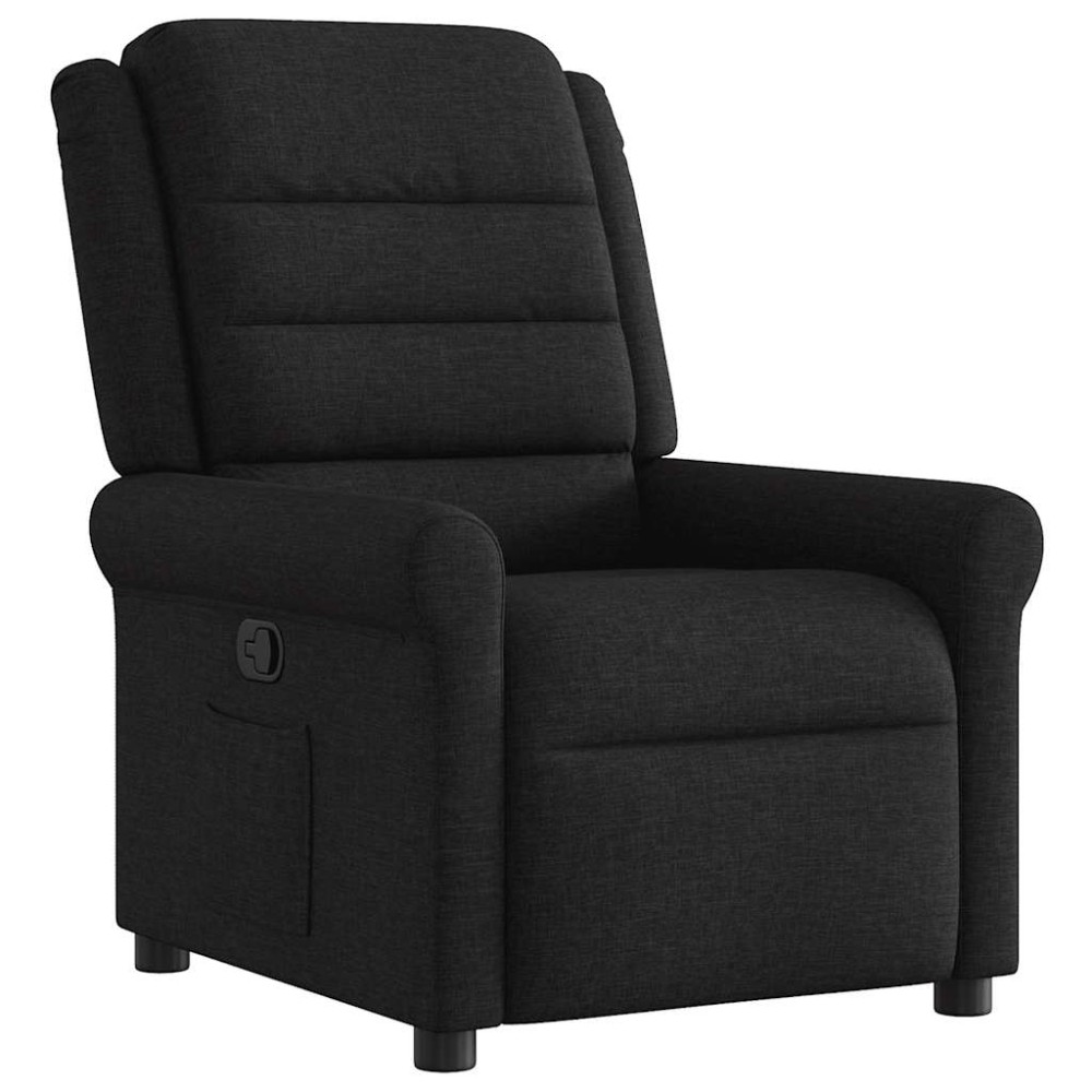 vidaXL Fotoliu rabatabil, negru, material textil