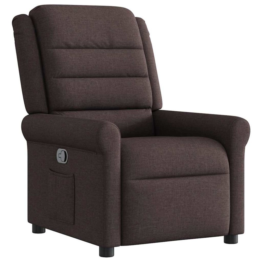 vidaXL Fotoliu rabatabil, maro închis, material textil