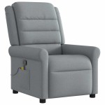 vidaXL Fotoliu de masaj rabatabil, gri deschis, textil