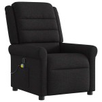 vidaXL Fotoliu de masaj rabatabil, negru, material textil vidaXL Fotoliu de masaj rabatabil, negru, material textil