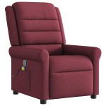 vidaXL Fotoliu de masaj rabatabil, roșu vin, material textil vidaXL Fotoliu de masaj rabatabil, roșu vin, material textil