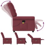 vidaXL Fotoliu de masaj rabatabil, roșu vin, material textil vidaXL Fotoliu de masaj rabatabil, roșu vin, material textil