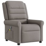 vidaXL Fotoliu de masaj rabatabil, gri taupe, material textil
