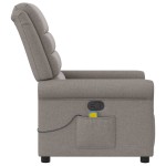 vidaXL Fotoliu de masaj rabatabil, gri taupe, material textil
