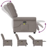 vidaXL Fotoliu de masaj rabatabil, gri taupe, material textil