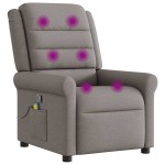 vidaXL Fotoliu de masaj rabatabil, gri taupe, material textil