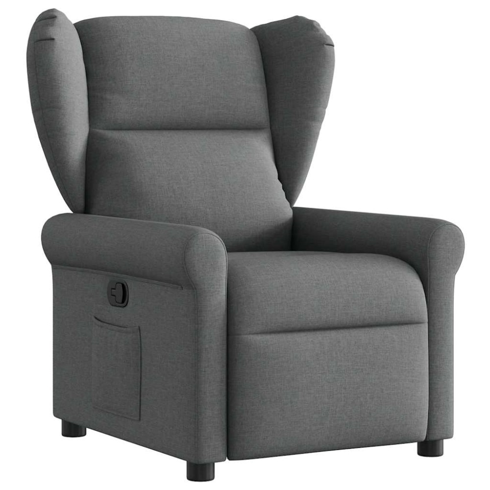vidaXL Fotoliu rabatabil, gri închis, material textil