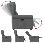 vidaXL Fotoliu rabatabil, gri închis, material textil