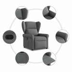 vidaXL Fotoliu rabatabil, gri închis, material textil