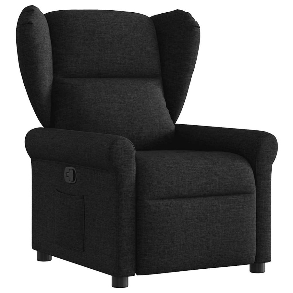 vidaXL Fotoliu rabatabil, negru, material textil