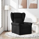 vidaXL Fotoliu rabatabil, negru, material textil vidaXL Fotoliu rabatabil, negru, material textil