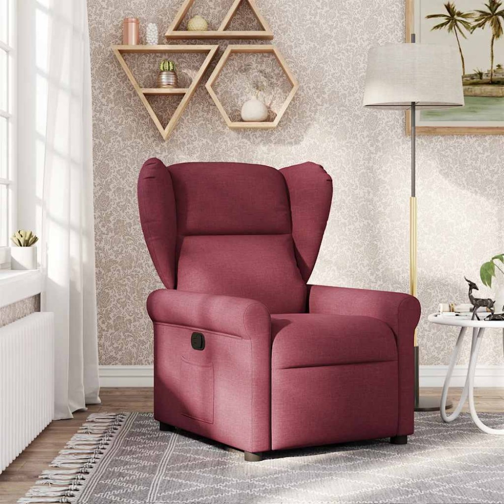 vidaXL Fotoliu rabatabil, roșu vin, material textil