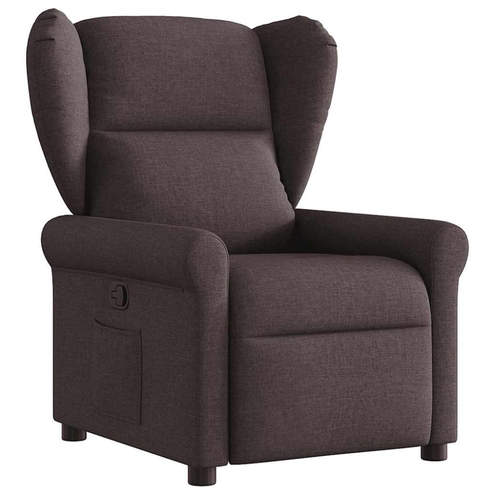 vidaXL Fotoliu rabatabil, maro închis, material textil
