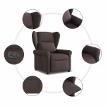 vidaXL Fotoliu rabatabil, maro închis, material textil