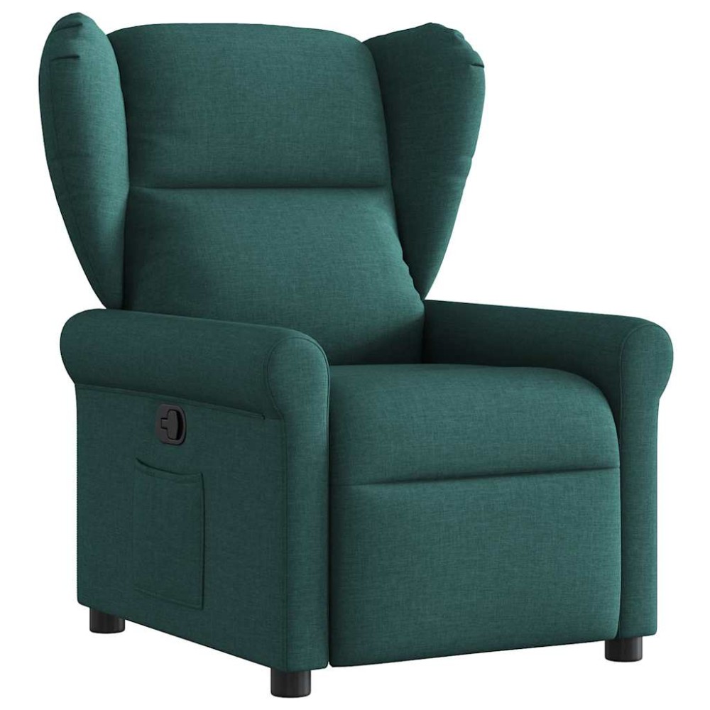 vidaXL Fotoliu rabatabil, verde închis, material textil