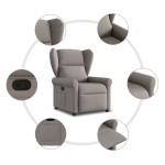 vidaXL Fotoliu rabatabil, gri taupe, material textil